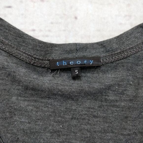 THEORY Color Block Grey Black Jersey Long Sleeve Zip Dress, sz S - Picture 3 of 6